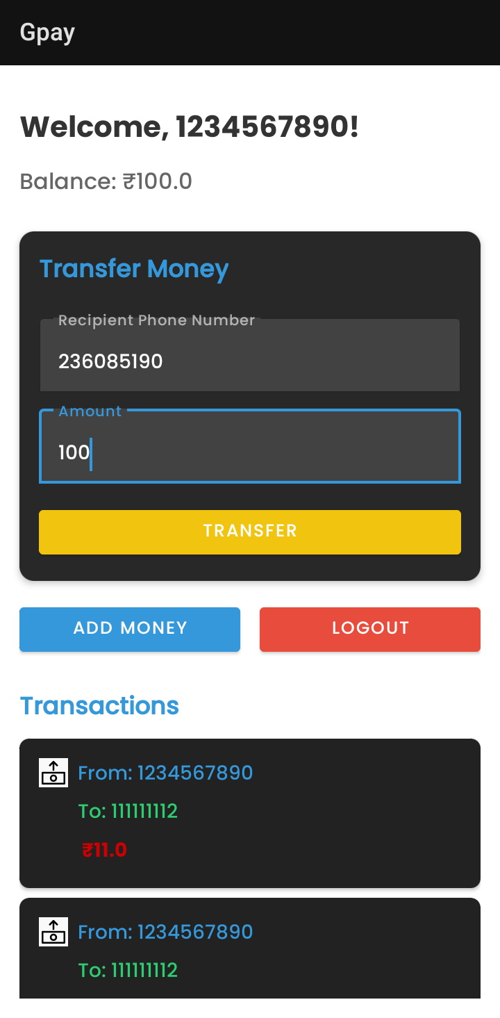 Transaction Success Screenshot
